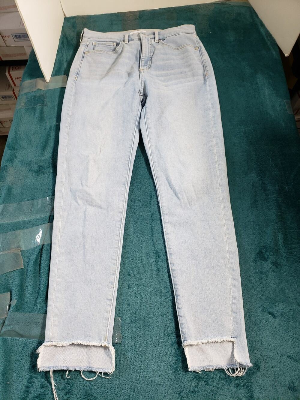Loft Jeans Size 2 Womens Blue Pants Ladies Denim Fray Hem Mid Rise Modern Skinny